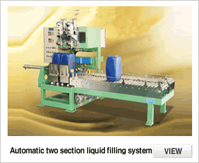 Automatic two section liquid filling system 